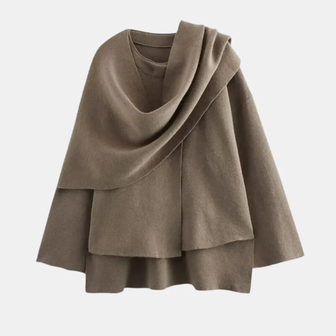 Manteau tricoté au design moderne avec ourlet fendu pour femme - Image 4