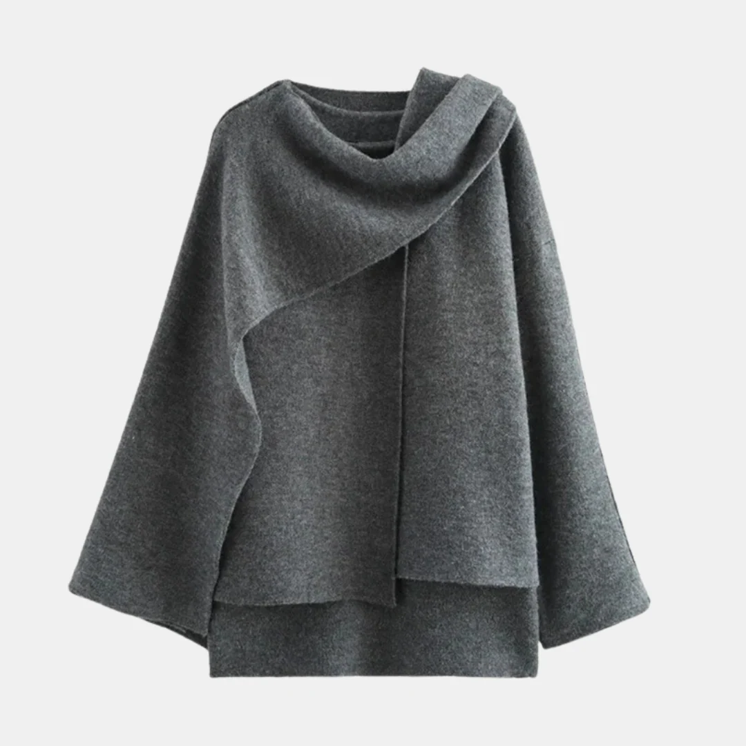 Manteau tricoté au design moderne avec ourlet fendu pour femme - Image 5