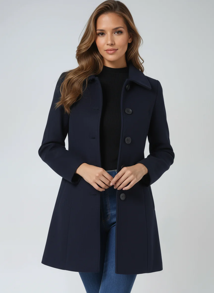 Manteaux Trench d’Hiver pour Femmes à Simple Boutonnage - Image 10