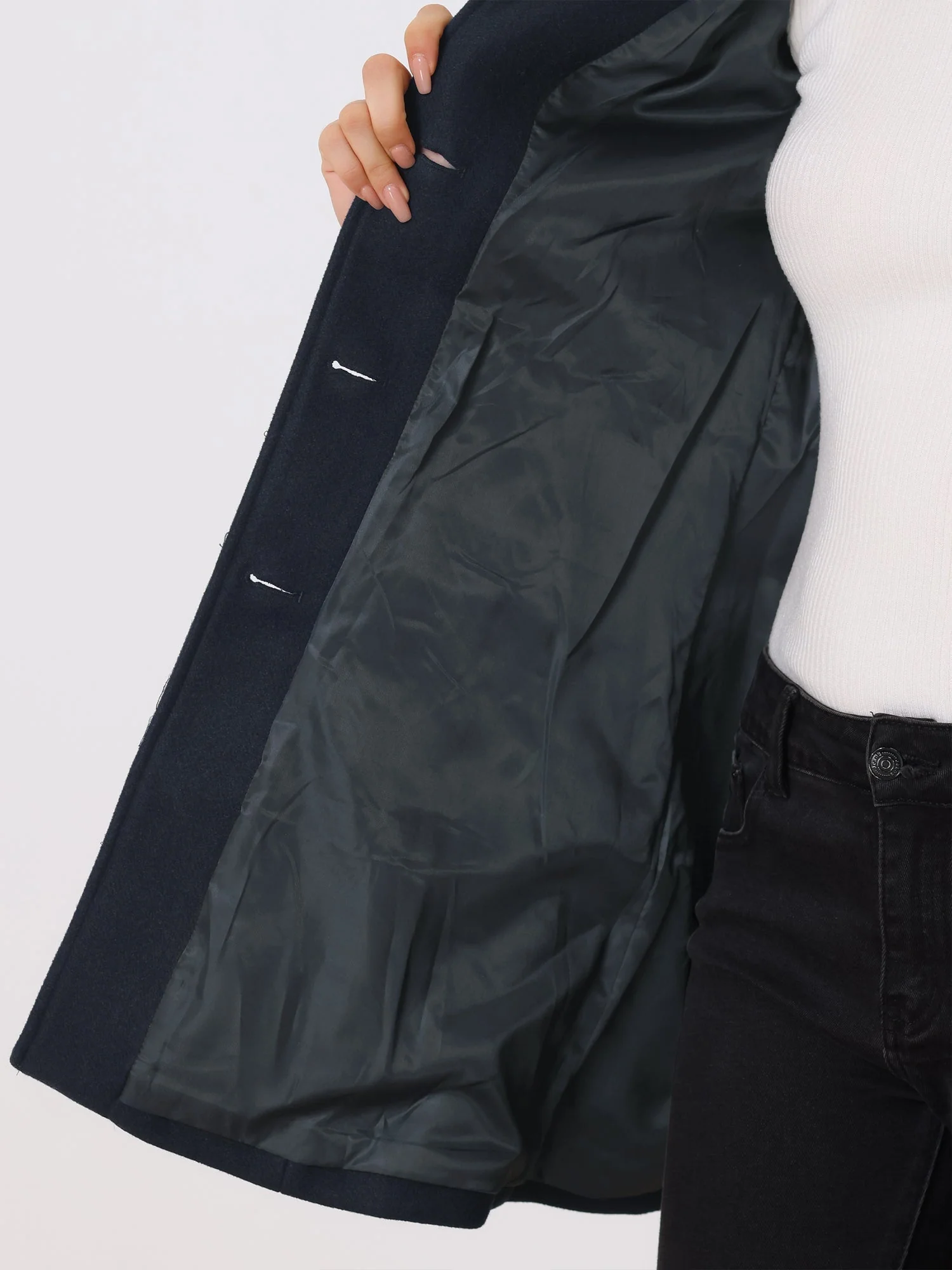 Manteaux Trench d’Hiver pour Femmes à Simple Boutonnage - Image 11