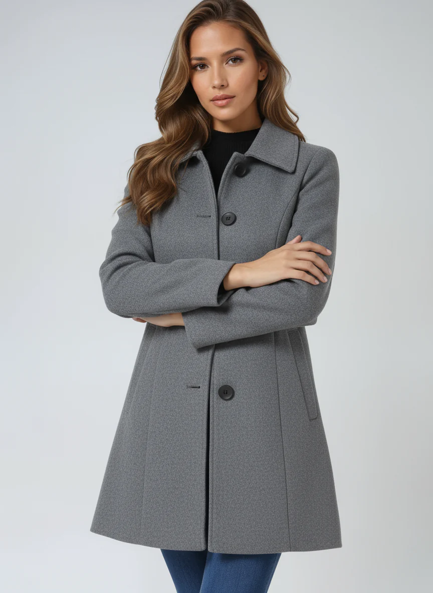 Manteaux Trench d’Hiver pour Femmes à Simple Boutonnage - Image 4