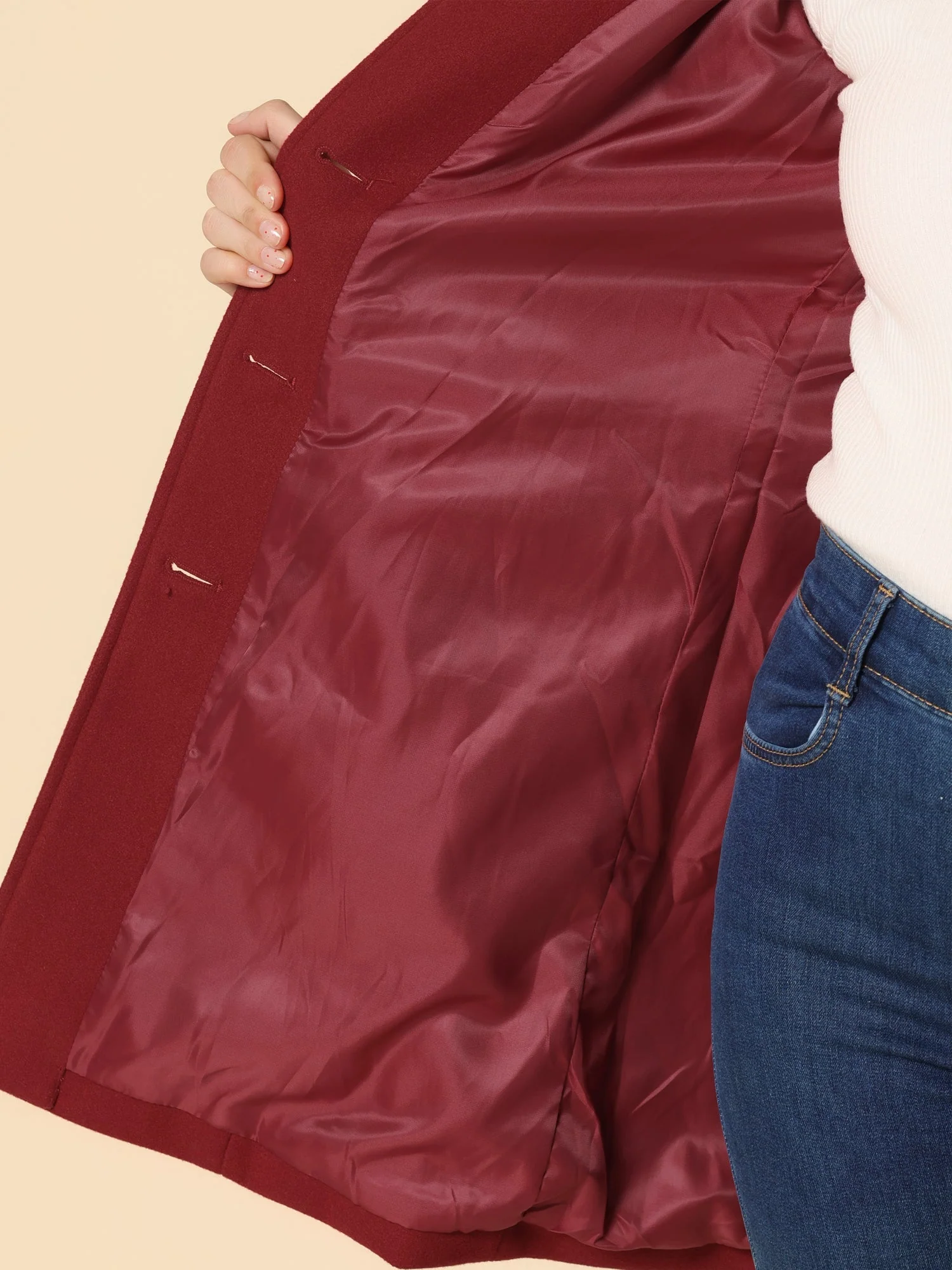 Manteaux Trench d’Hiver pour Femmes à Simple Boutonnage - Image 8