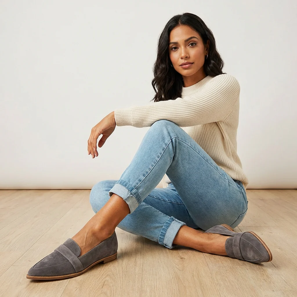 Mocassins classiques en daim pour femmes – Chaussures élégantes à bout pointu - Image 10