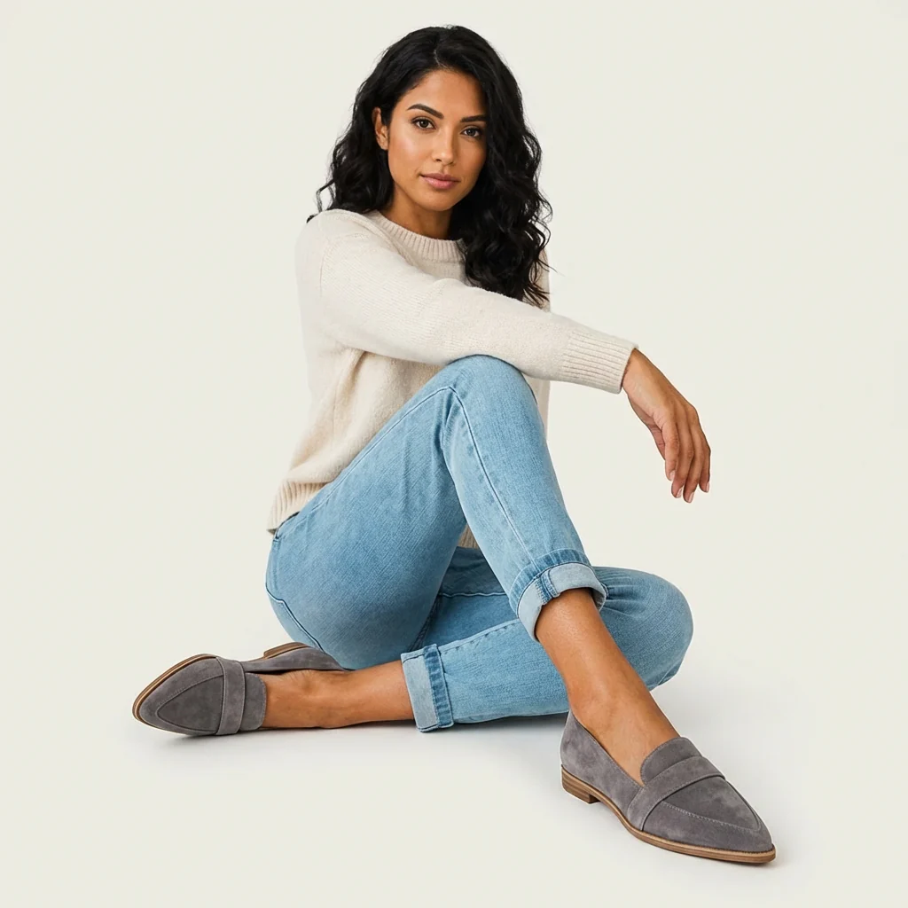 Mocassins classiques en daim pour femmes – Chaussures élégantes à bout pointu - Image 11
