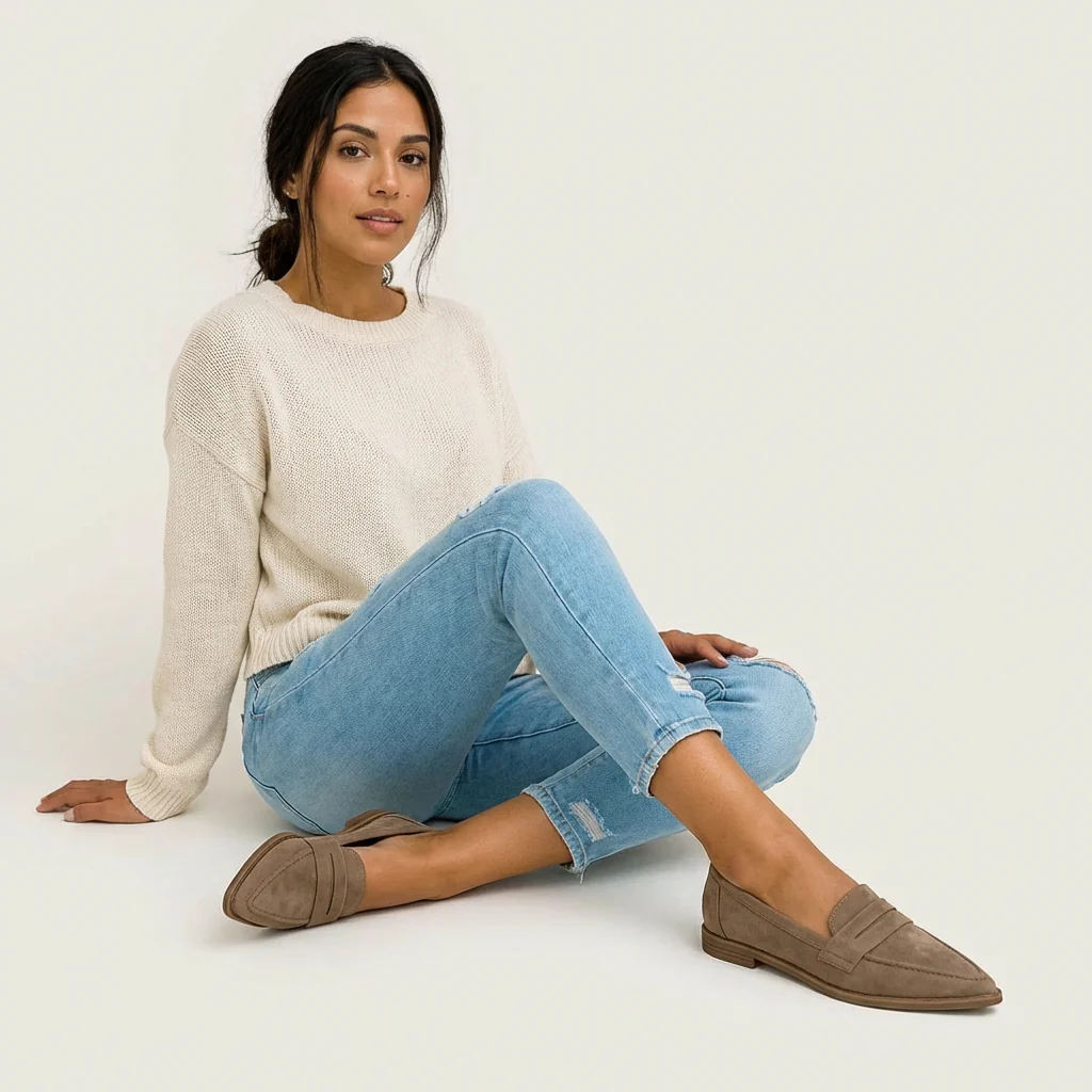 Mocassins classiques en daim pour femmes – Chaussures élégantes à bout pointu - Image 4