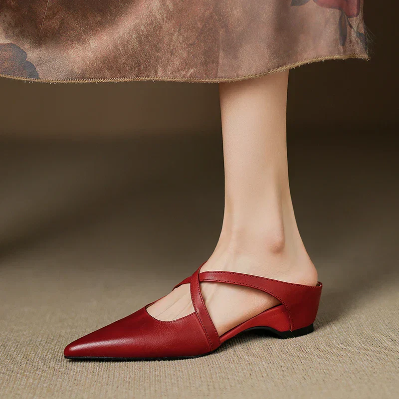 Mules en cuir véritable pour femmes – Élégantes, confortables et décontractées
