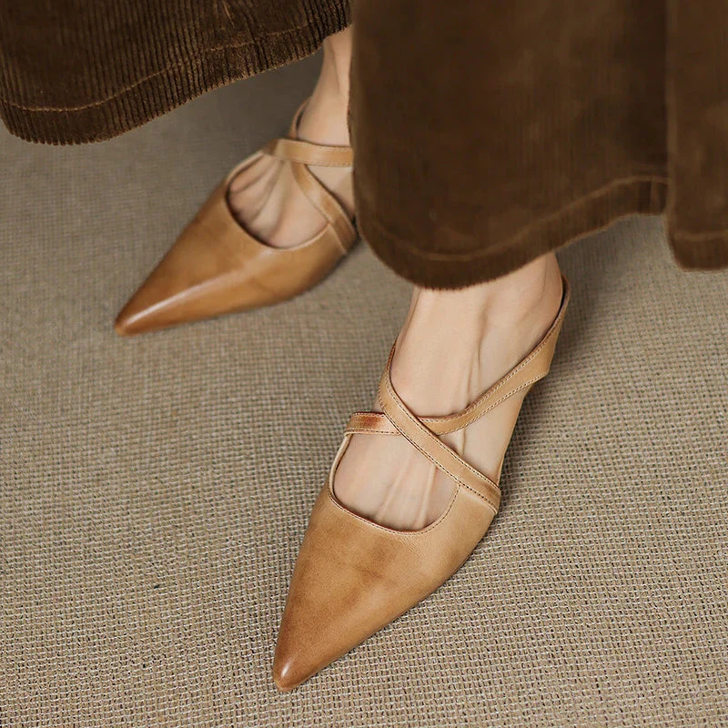 Mules en cuir véritable pour femmes – Élégantes, confortables et décontractées - Image 11