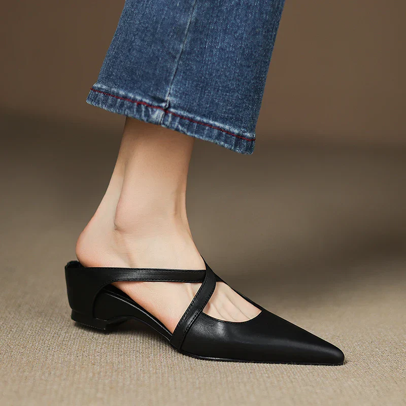 Mules en cuir véritable pour femmes – Élégantes, confortables et décontractées - Image 14