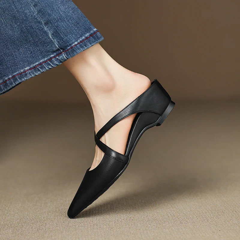 Mules en cuir véritable pour femmes – Élégantes, confortables et décontractées - Image 15