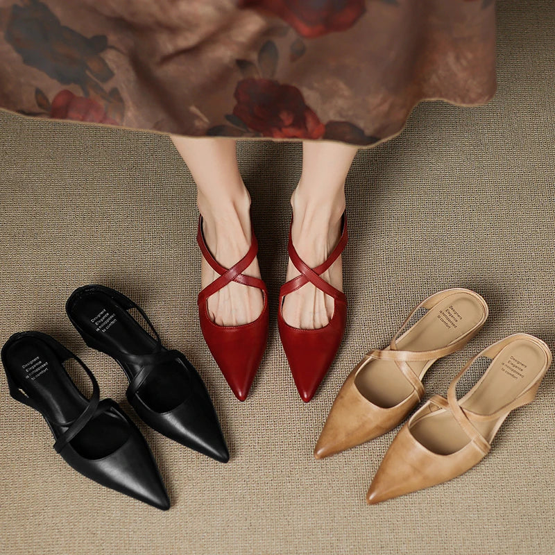 Mules en cuir véritable pour femmes – Élégantes, confortables et décontractées - Image 19