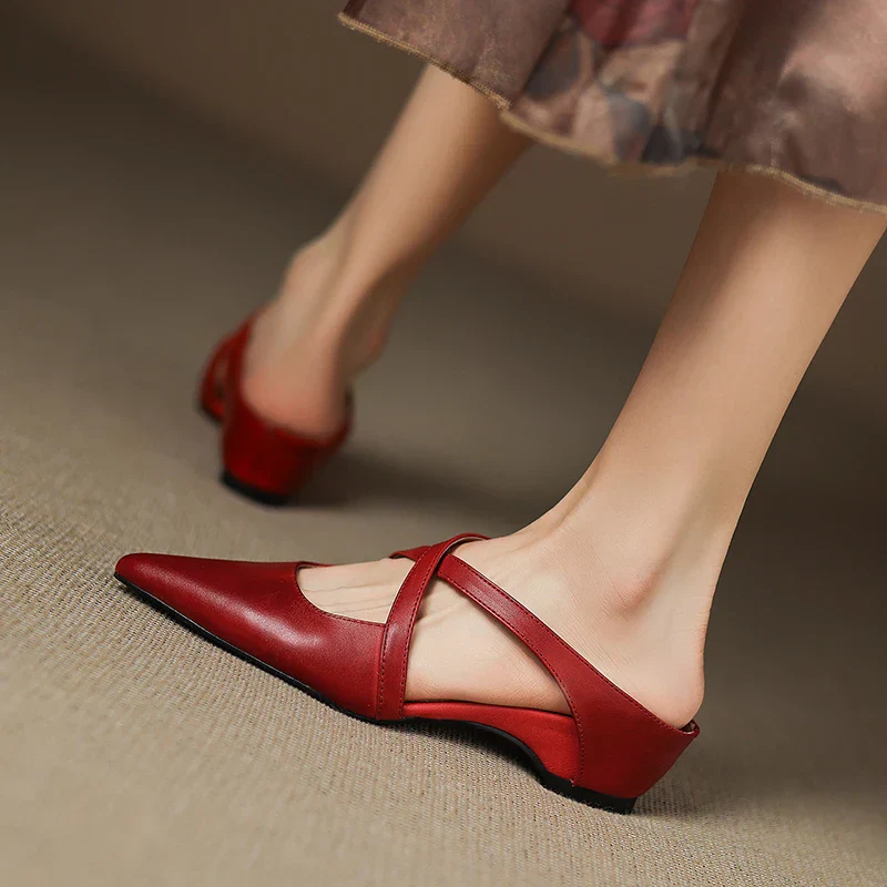 Mules en cuir véritable pour femmes – Élégantes, confortables et décontractées - Image 4