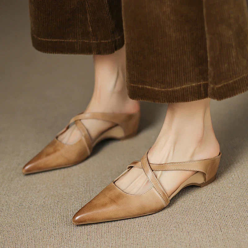 Mules en cuir véritable pour femmes – Élégantes, confortables et décontractées - Image 9