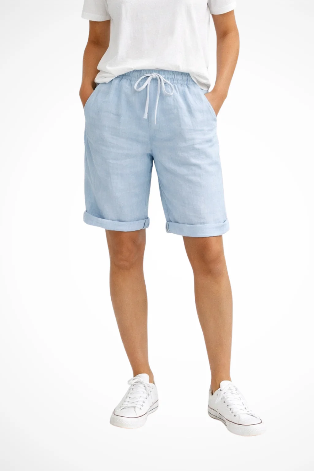 Pantalon Capri en lin coupe décontractée pour femme – Léger et confortable, idéal au quotidien - Image 2