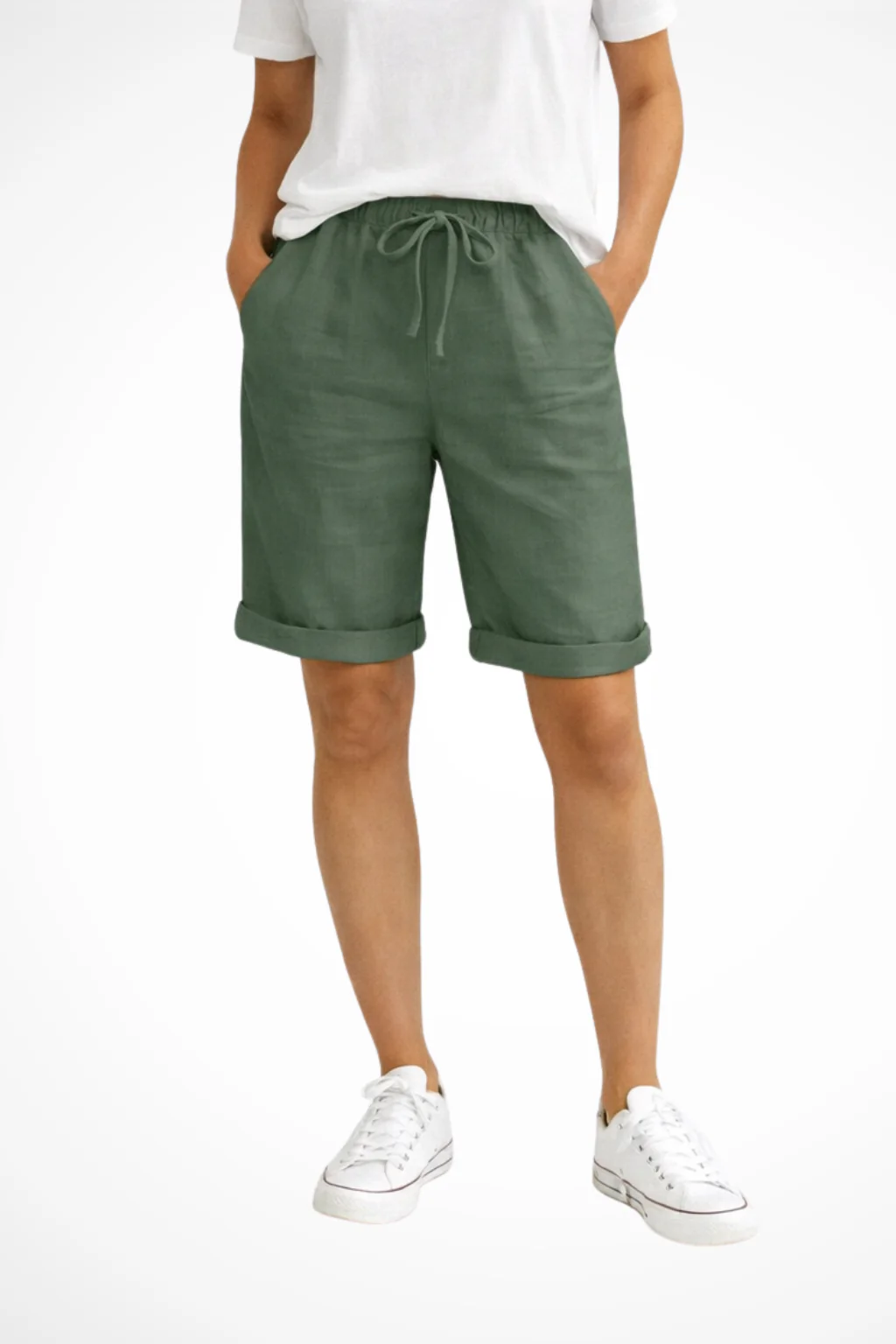 Pantalon Capri en lin coupe décontractée pour femme – Léger et confortable, idéal au quotidien - Image 4