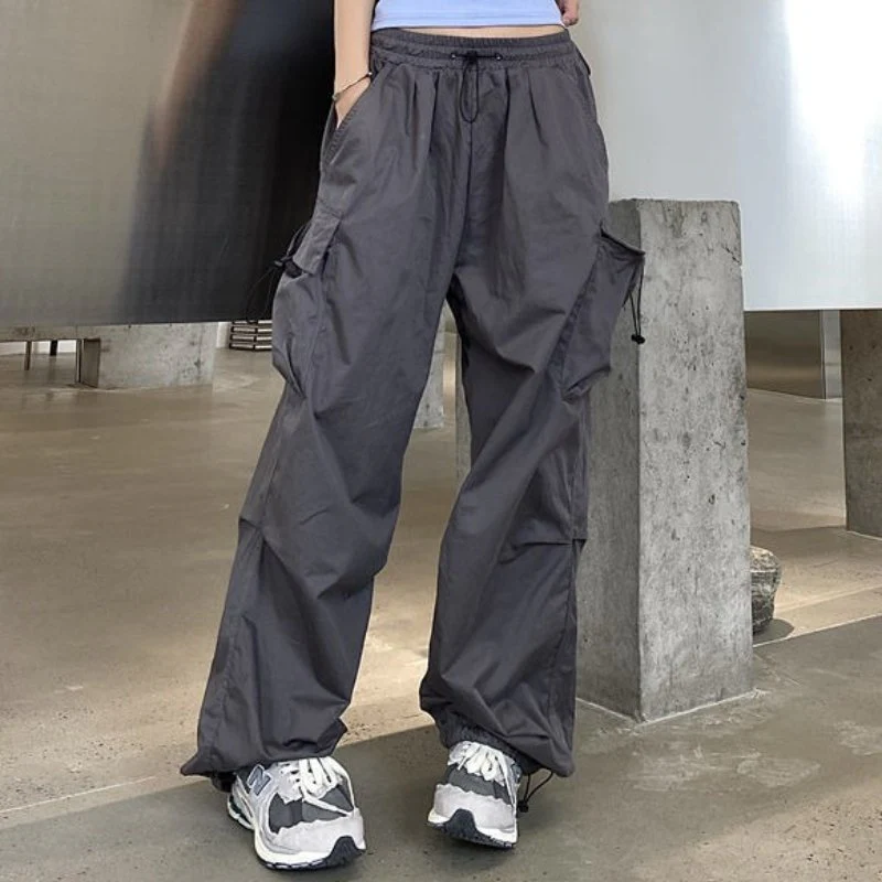 Pantalon Cargo Femme Taille Haute Avec Poches Multiples – Pantalon Décontracté À Jambe Large - Image 10