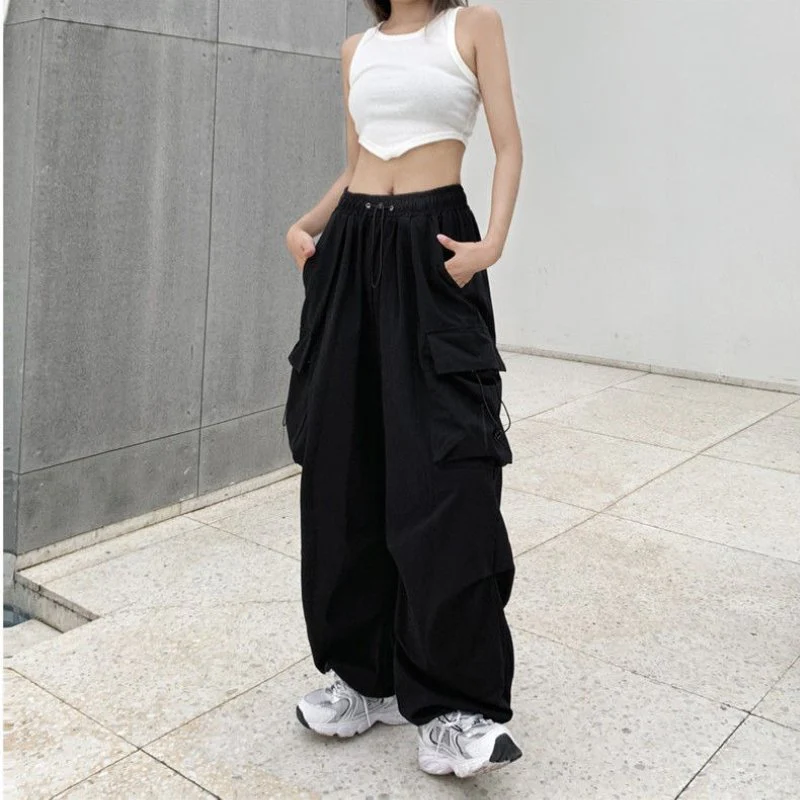 Pantalon Cargo Femme Taille Haute Avec Poches Multiples – Pantalon Décontracté À Jambe Large - Image 13