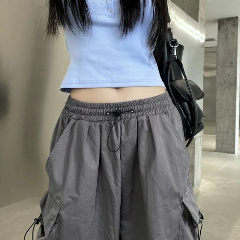 Pantalon Cargo Femme Taille Haute Avec Poches Multiples – Pantalon Décontracté À Jambe Large - Image 6