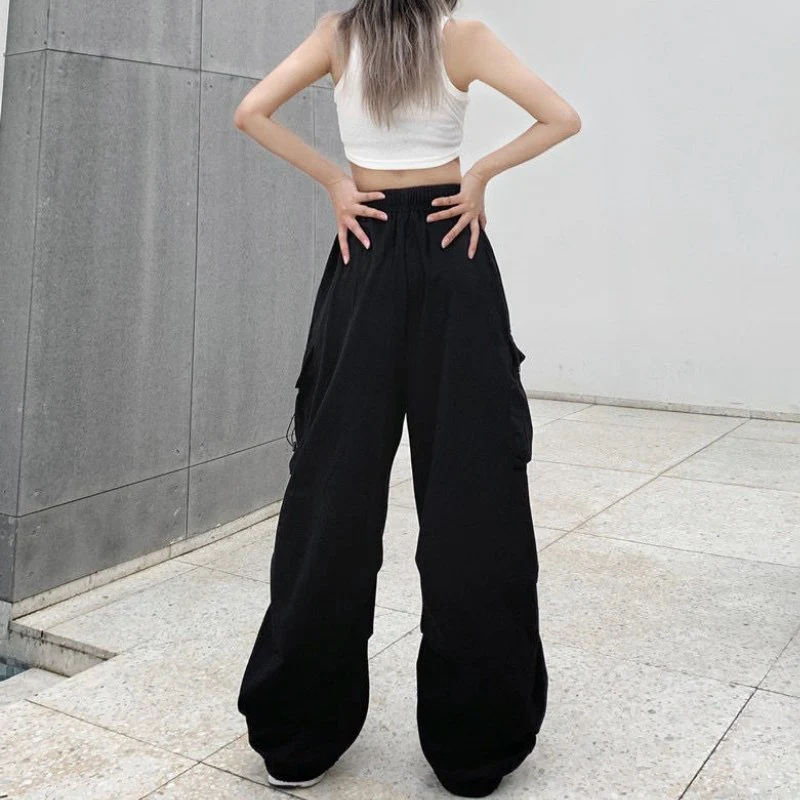 Pantalon Cargo Femme Taille Haute Avec Poches Multiples – Pantalon Décontracté À Jambe Large - Image 8