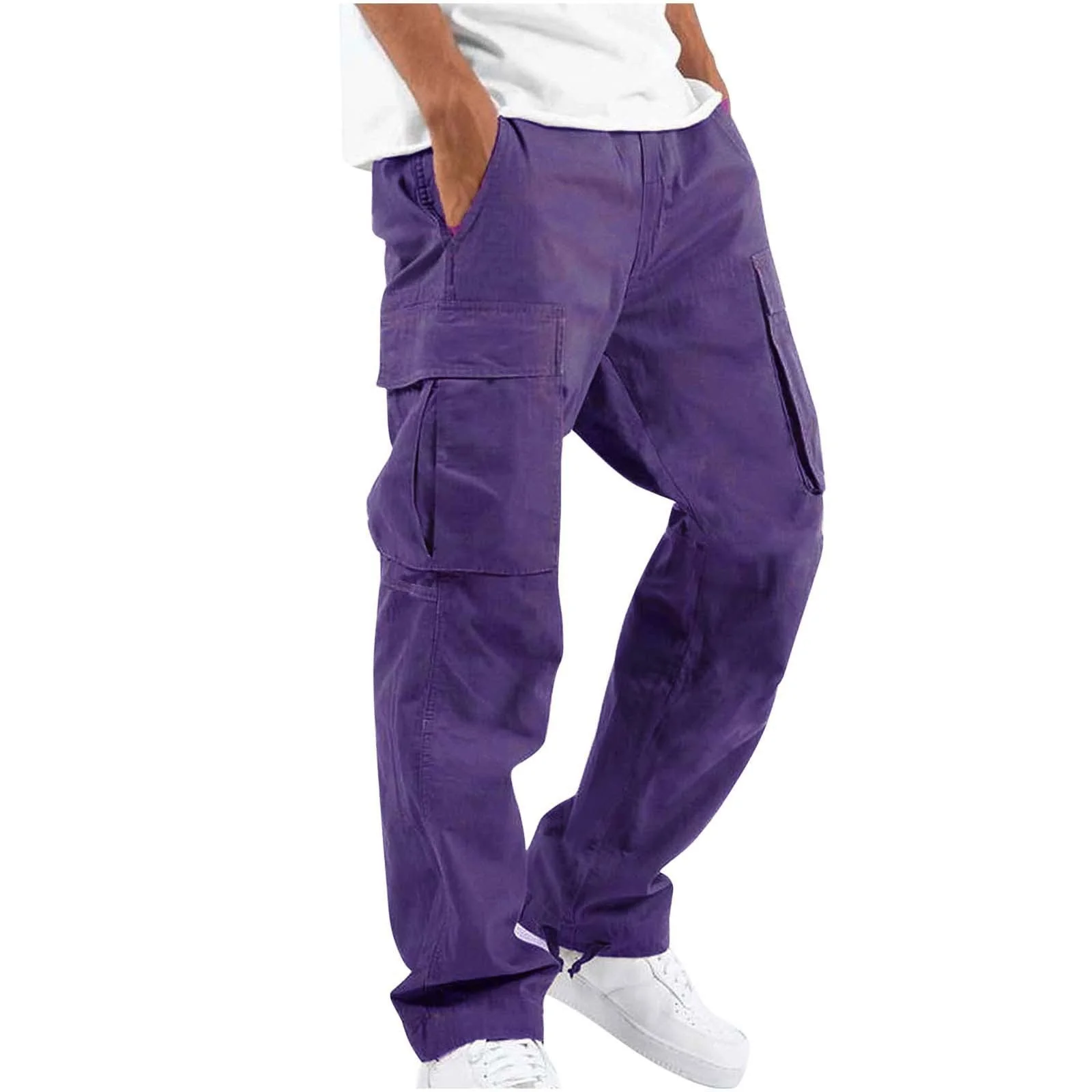 Pantalon Cargo Homme Coupe Ample à Jambes Larges – Pantalon Décontracté en Coton Mélangé - Image 10