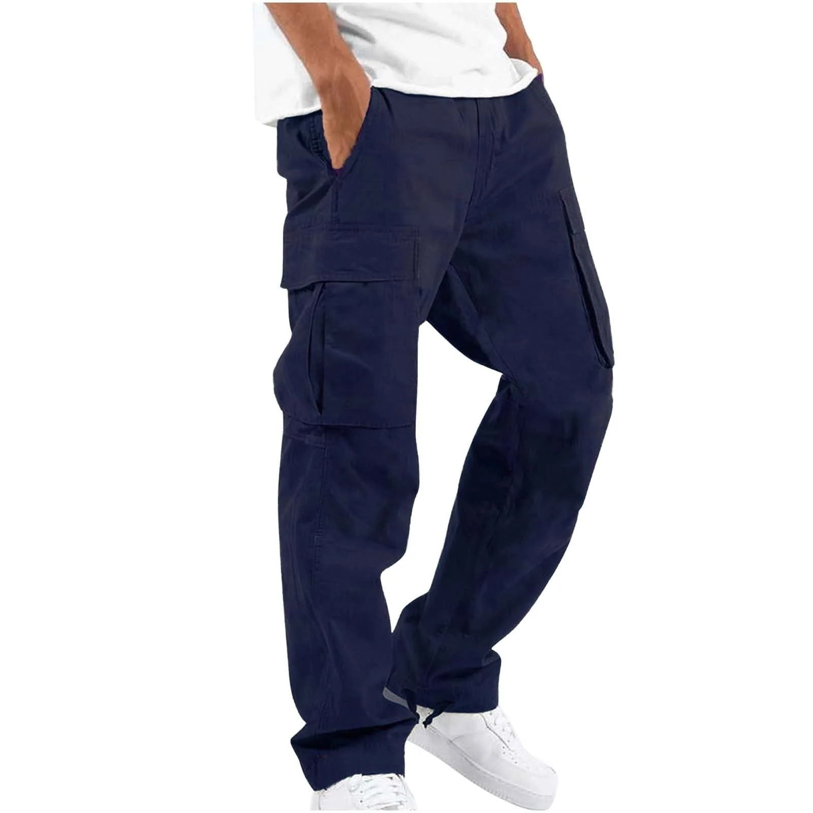 Pantalon Cargo Homme Coupe Ample à Jambes Larges – Pantalon Décontracté en Coton Mélangé - Image 13
