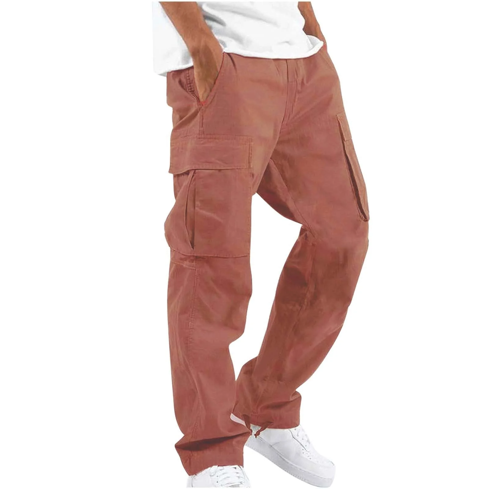Pantalon Cargo Homme Coupe Ample à Jambes Larges – Pantalon Décontracté en Coton Mélangé - Image 8