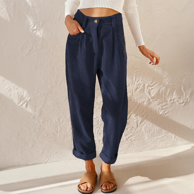 Pantalon Côtelé Taille Haute pour Femme – Pantalon Décontracté et Confortable - Image 5