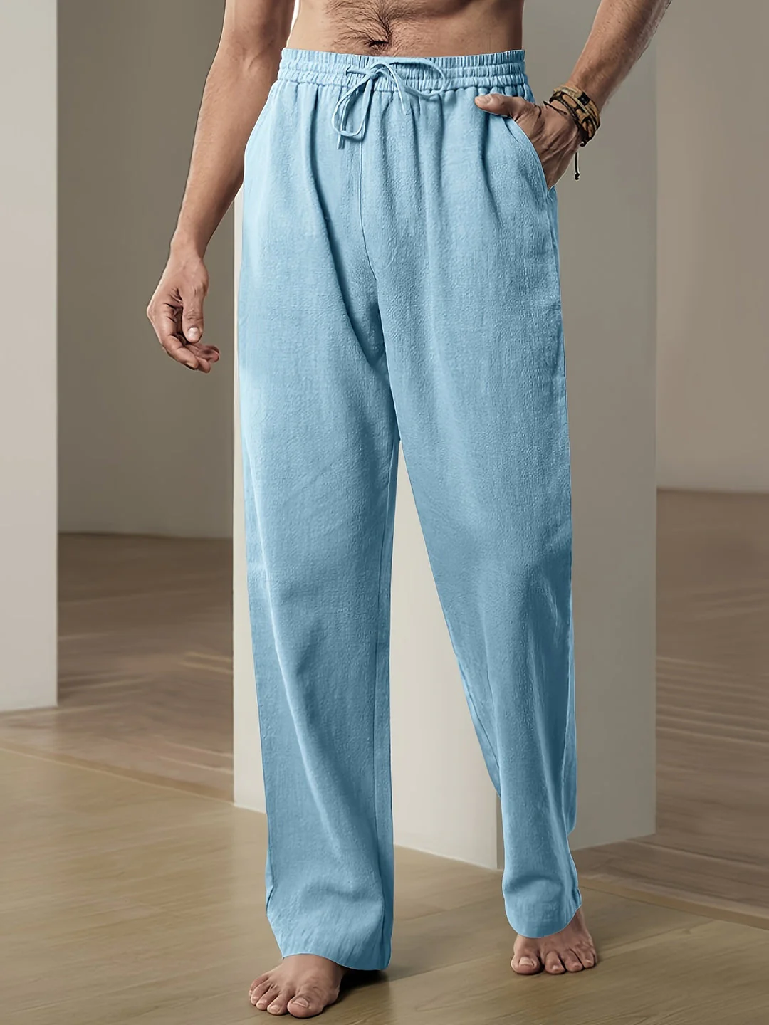 Pantalon détente homme en lin – Confort respirant pour les journées chaudes - Image 3