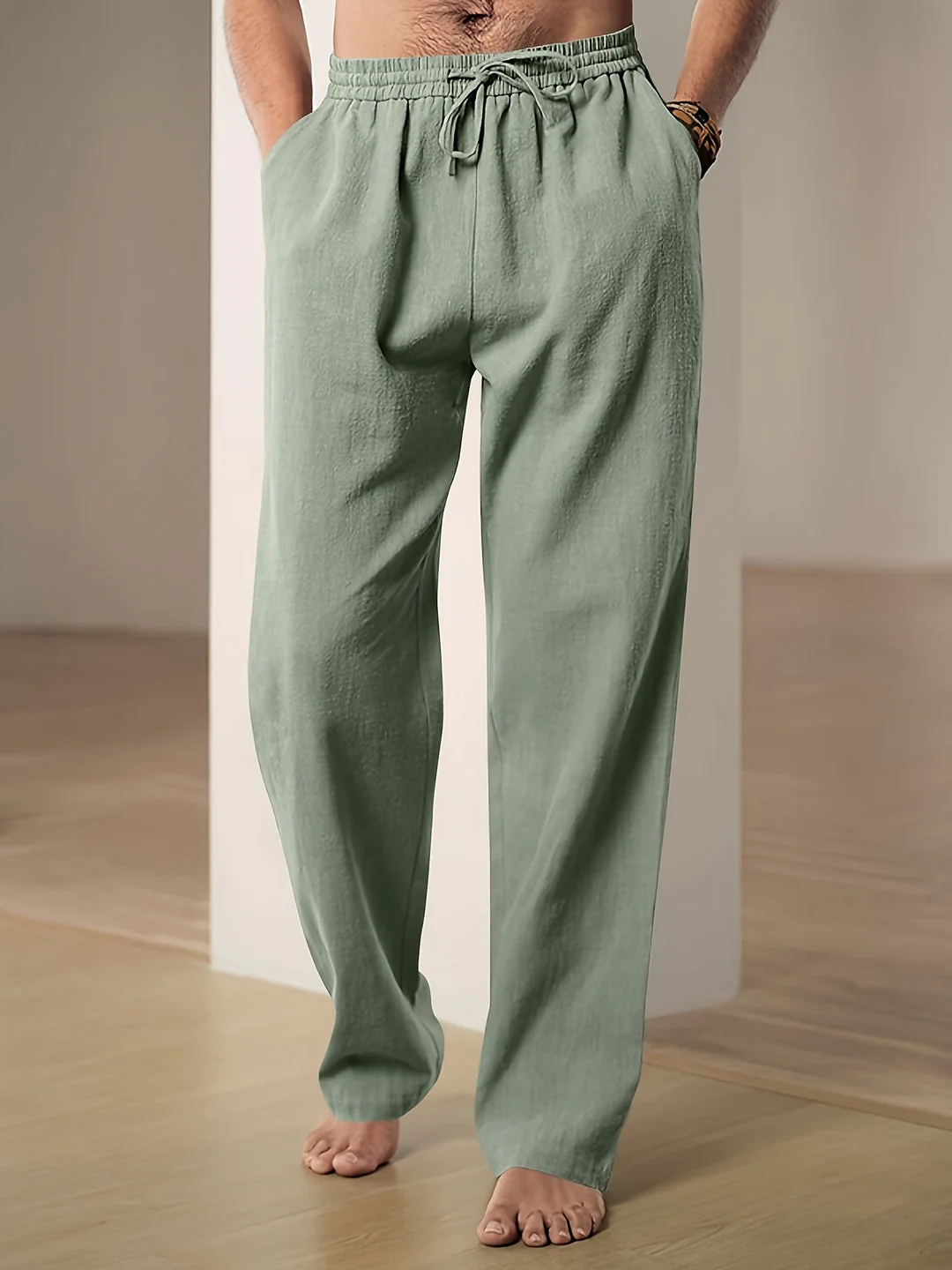 Pantalon détente homme en lin – Confort respirant pour les journées chaudes - Image 4