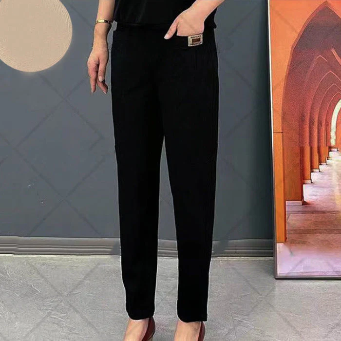Pantalon en Coton Élégant pour Femme – Pantalon Décontracté Confortable à Taille Élastique - Image 3