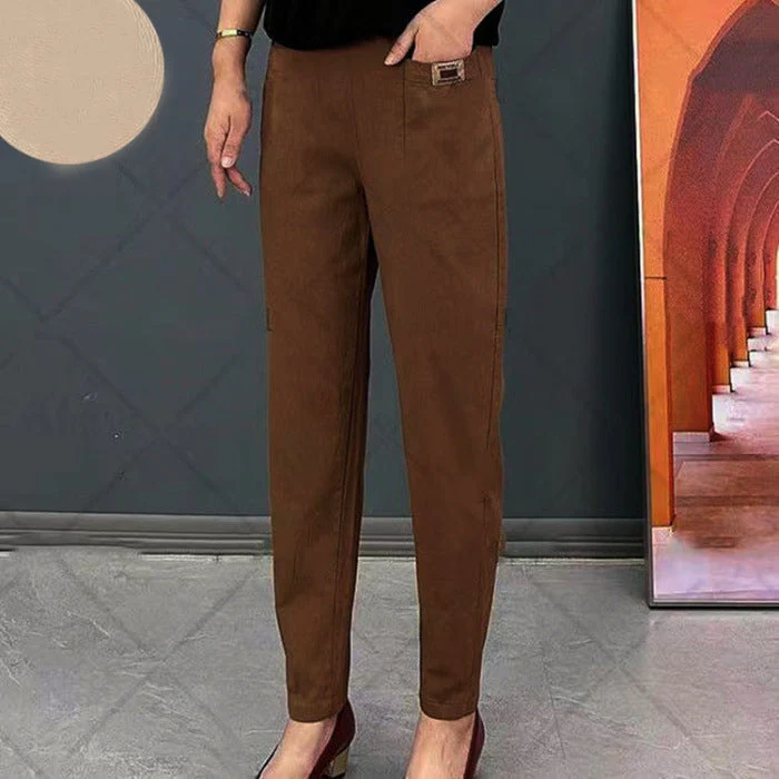 Pantalon en Coton Élégant pour Femme – Pantalon Décontracté Confortable à Taille Élastique - Image 4