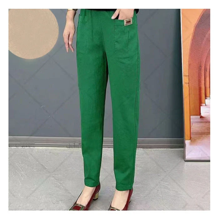 Pantalon en Coton Élégant pour Femme – Pantalon Décontracté Confortable à Taille Élastique - Image 7