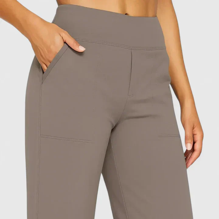 Pantalon Femme Taille Haute à Jambe Droite – Coupe Décontractée Confortable - Image 2