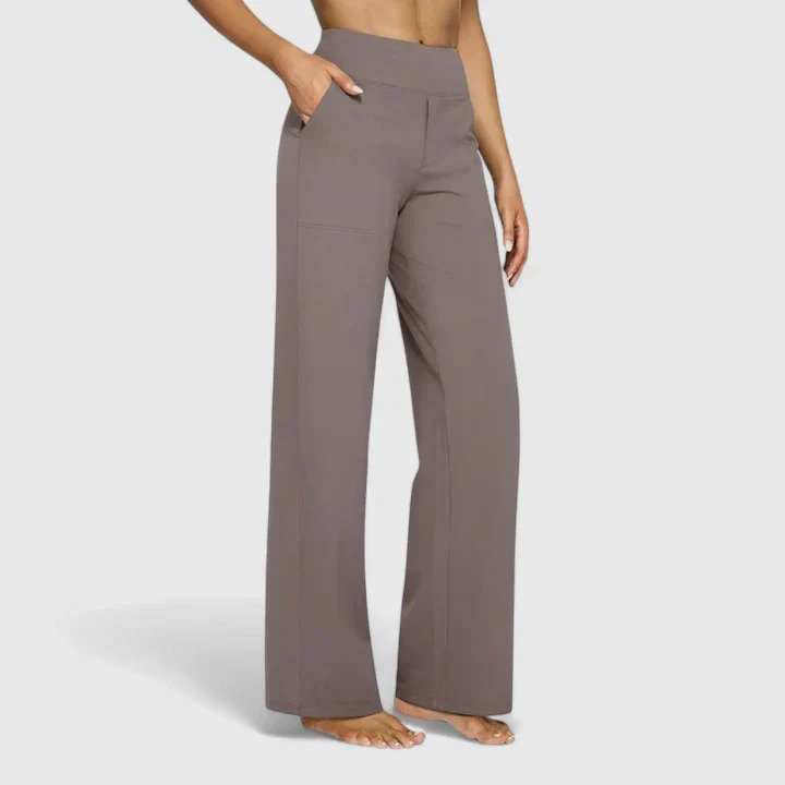 Pantalon Femme Taille Haute à Jambe Droite – Coupe Décontractée Confortable - Image 4