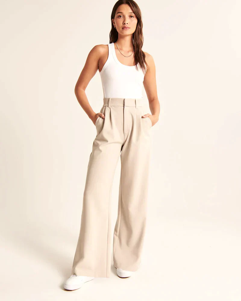 Pantalon Femme Taille Haute à Jambes Larges – Coupe Décontractée et Élégante - Image 4