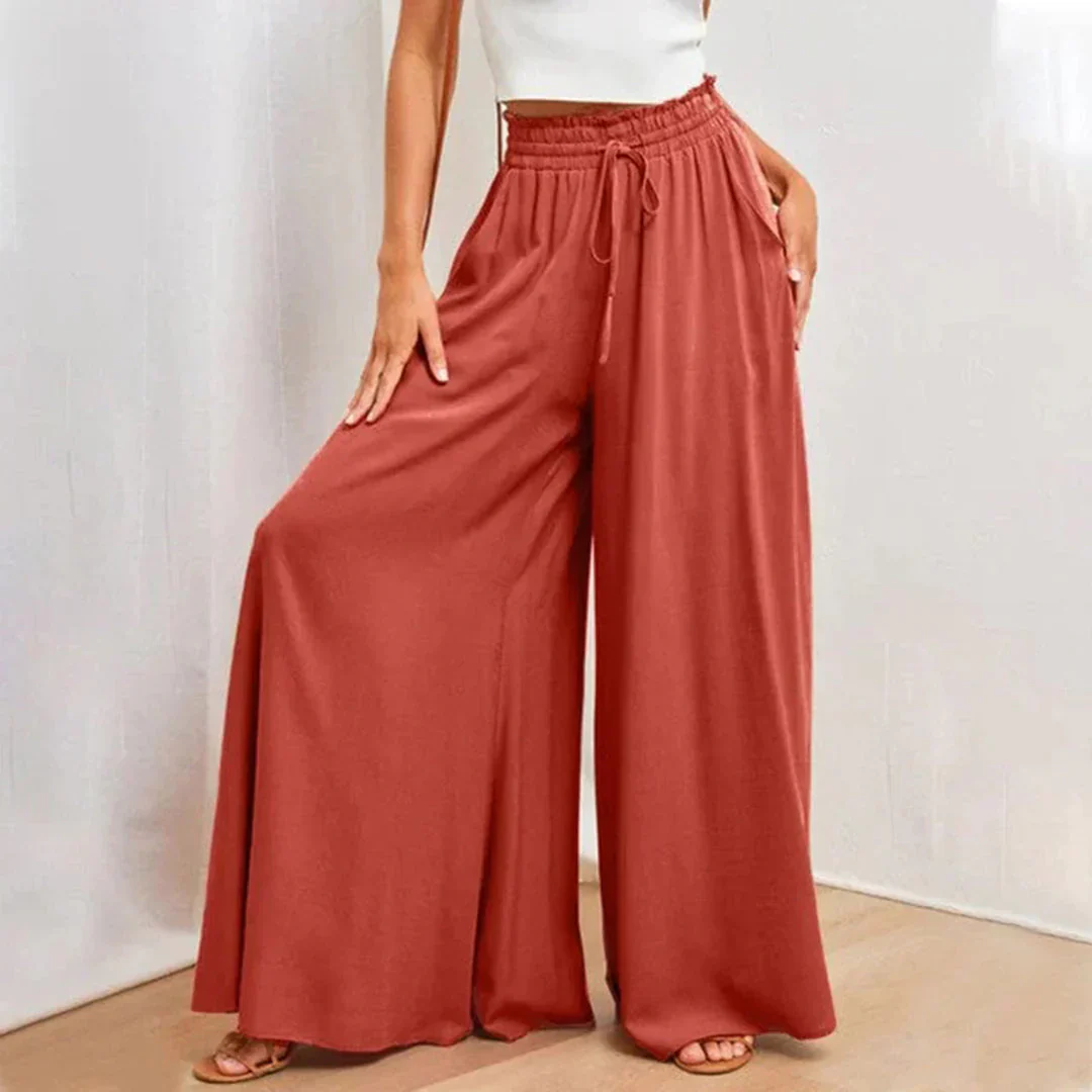 Pantalon Femme Taille Haute à Jambes Larges – Coupe Longue Élégante - Image 3