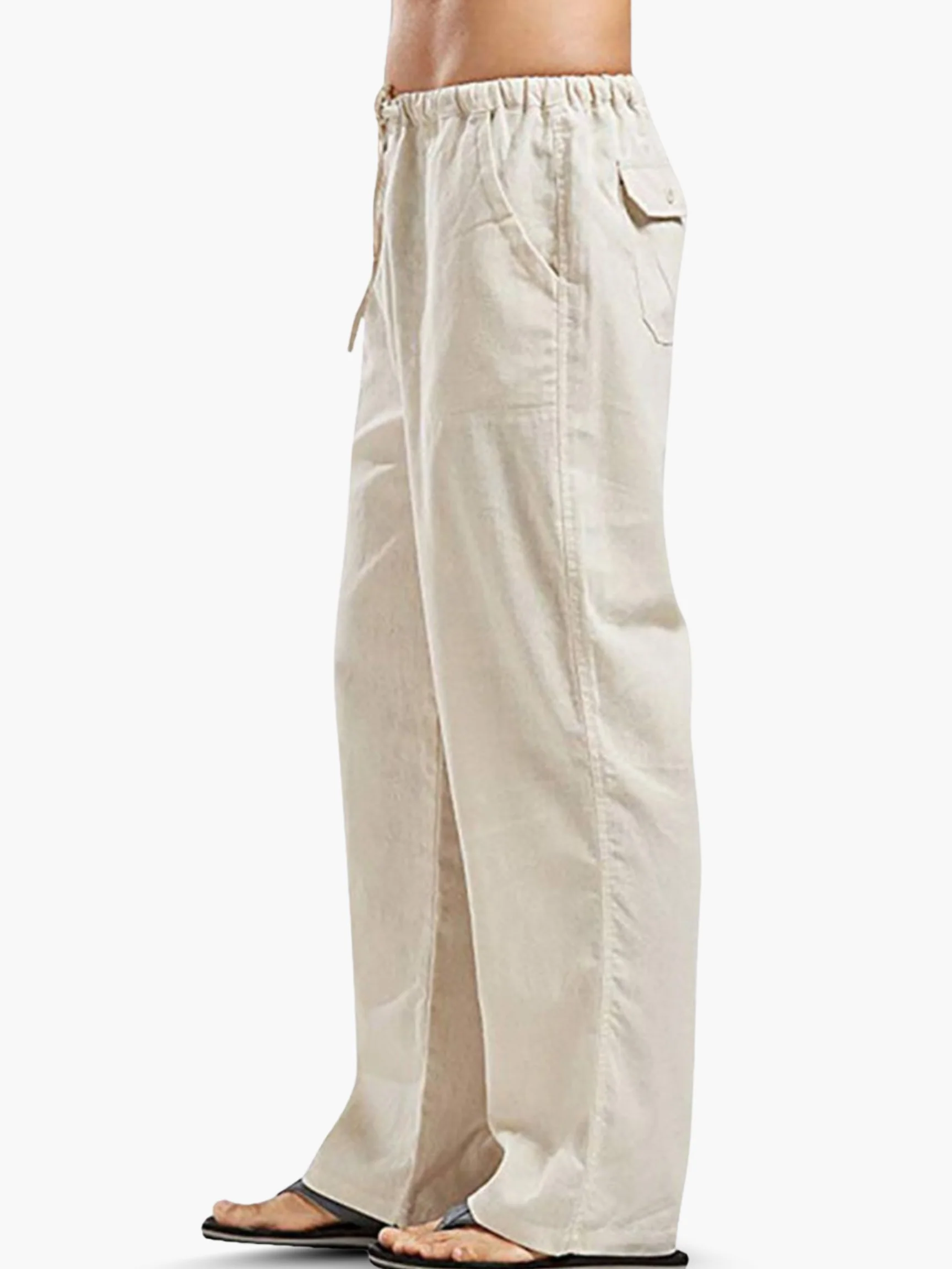 Pantalon Homme Coton-Lin à Cordon – Confort Léger Décontracté - Image 4