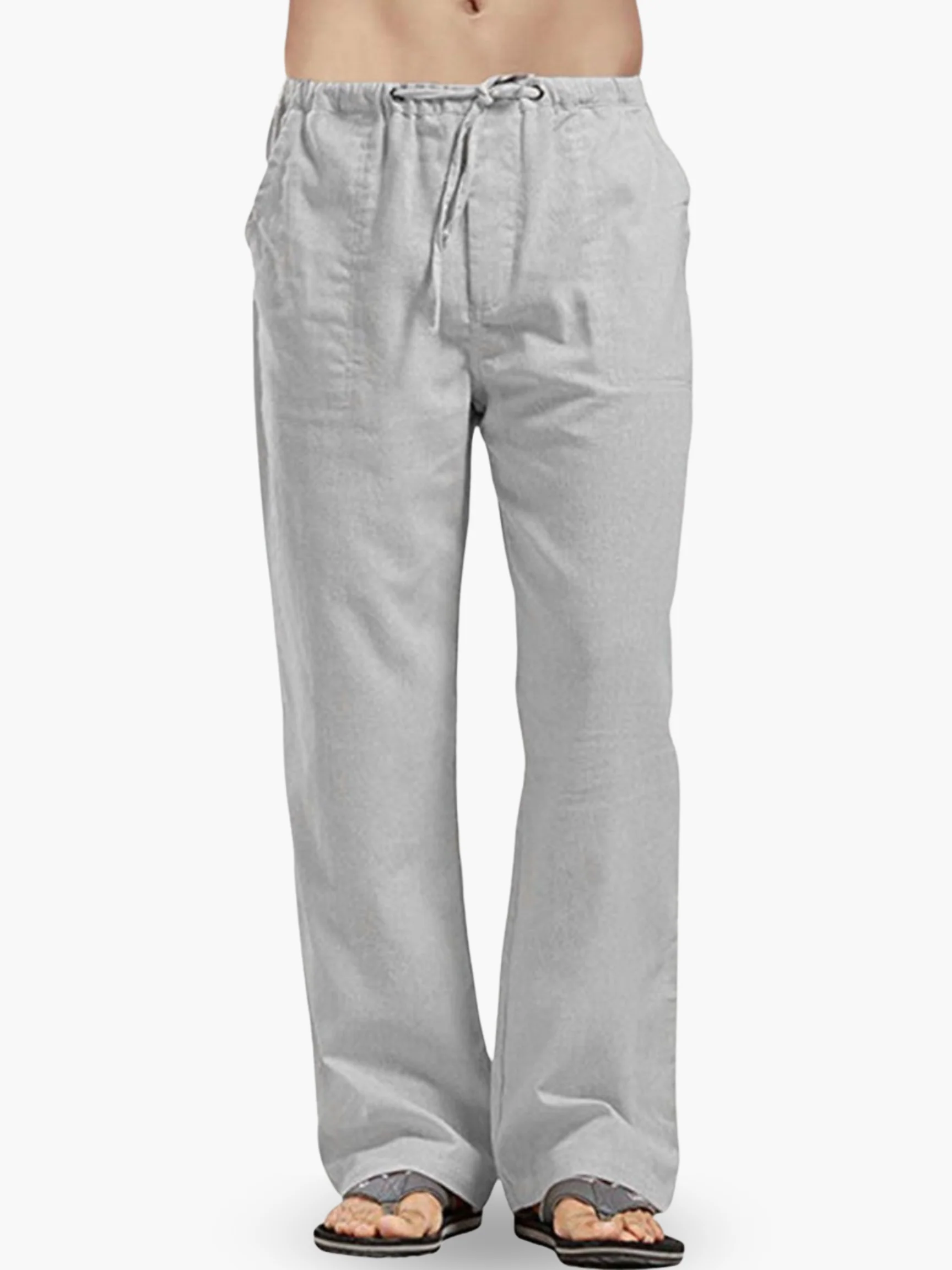 Pantalon Homme Coton-Lin à Cordon – Confort Léger Décontracté - Image 5