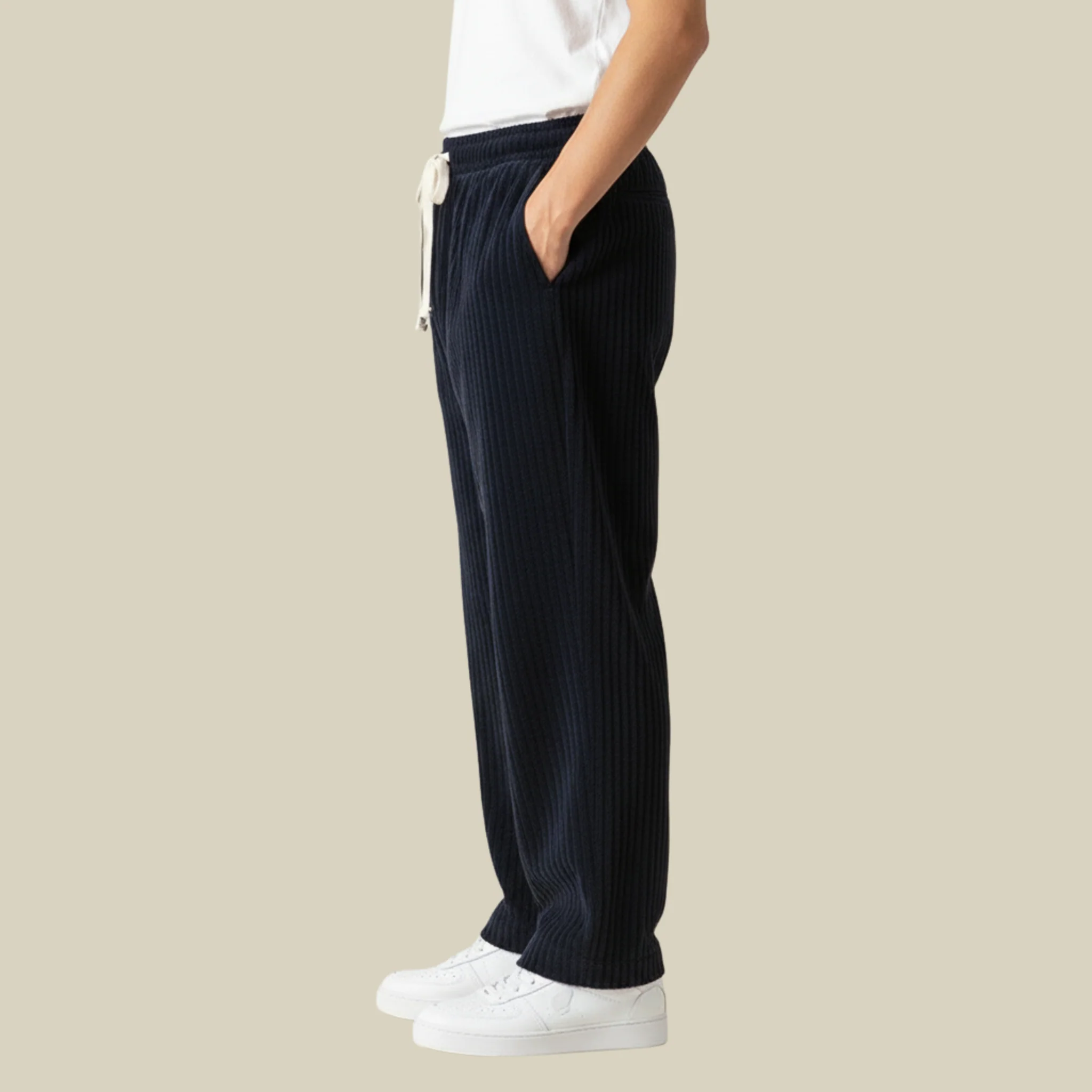 Pantalon Homme en Velours Côtelé Confortable – Taille Élastique avec Poches - Image 10