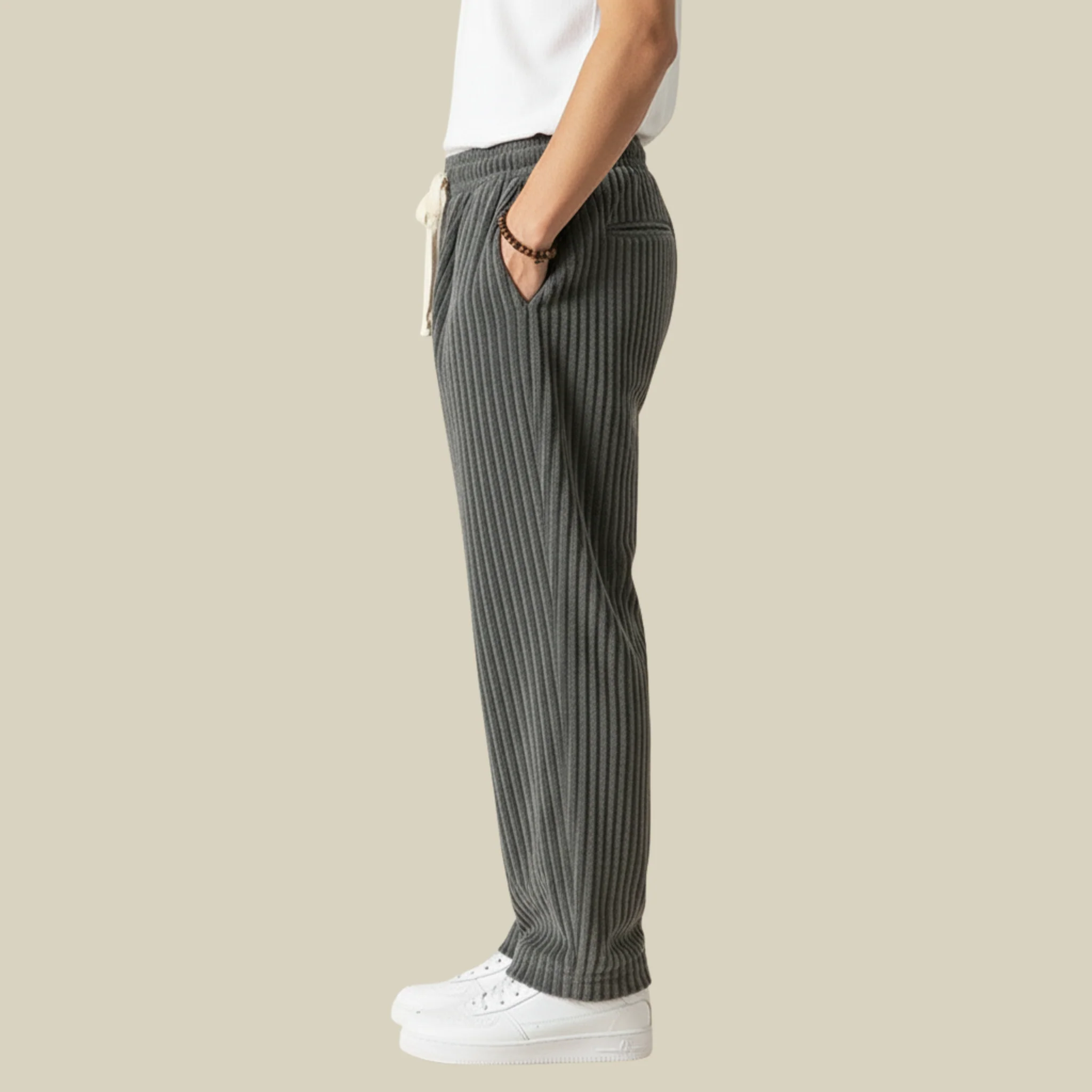 Pantalon Homme en Velours Côtelé Confortable – Taille Élastique avec Poches - Image 11