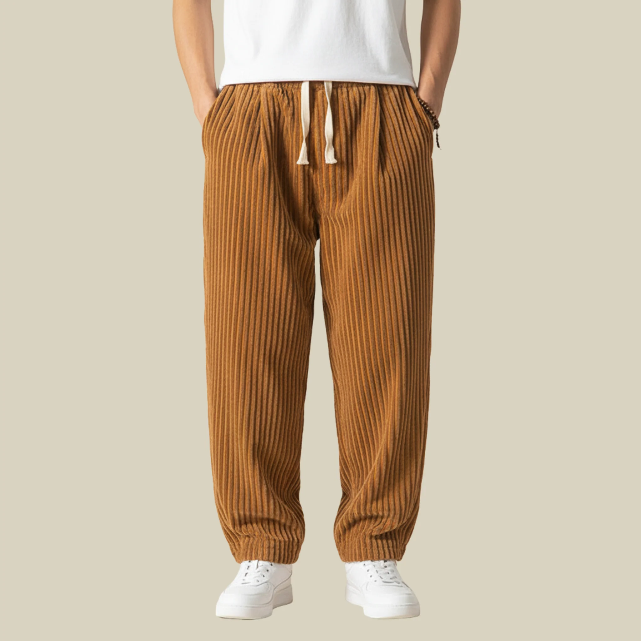 Pantalon Homme en Velours Côtelé Confortable – Taille Élastique avec Poches - Image 12