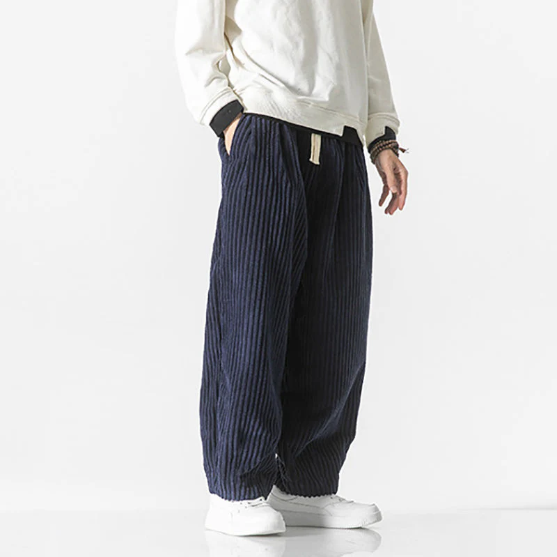 Pantalon Homme en Velours Côtelé Confortable – Taille Élastique avec Poches - Image 3