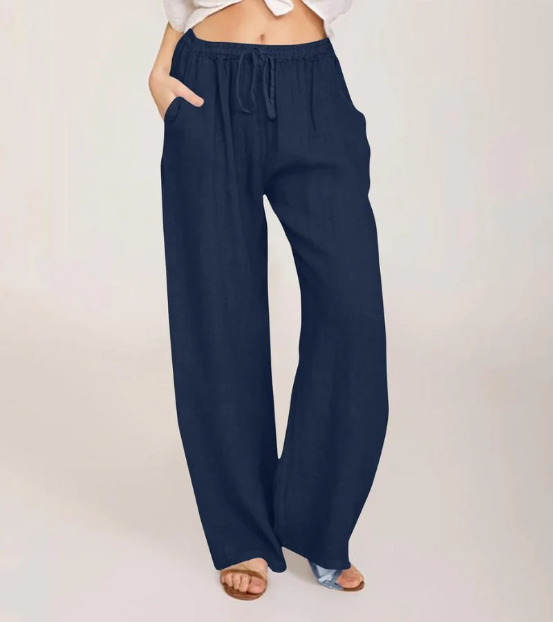 Pantalon Large Décontracté en Coton Femme – Pantalon d’Été Léger Taille Haute - Image 10