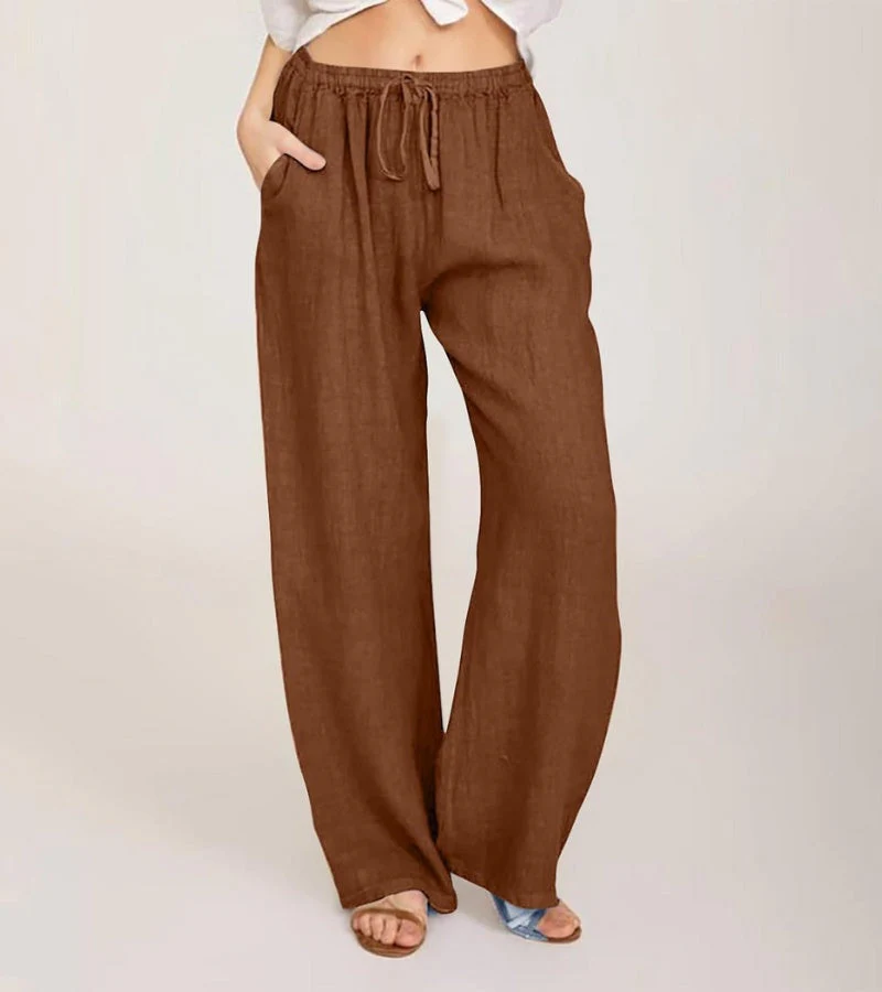 Pantalon Large Décontracté en Coton Femme – Pantalon d’Été Léger Taille Haute - Image 12
