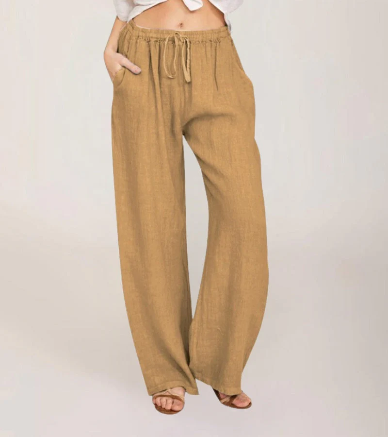 Pantalon Large Décontracté en Coton Femme – Pantalon d’Été Léger Taille Haute - Image 4