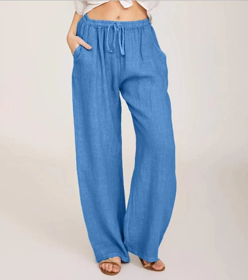 Pantalon Large Décontracté en Coton Femme – Pantalon d’Été Léger Taille Haute - Image 6
