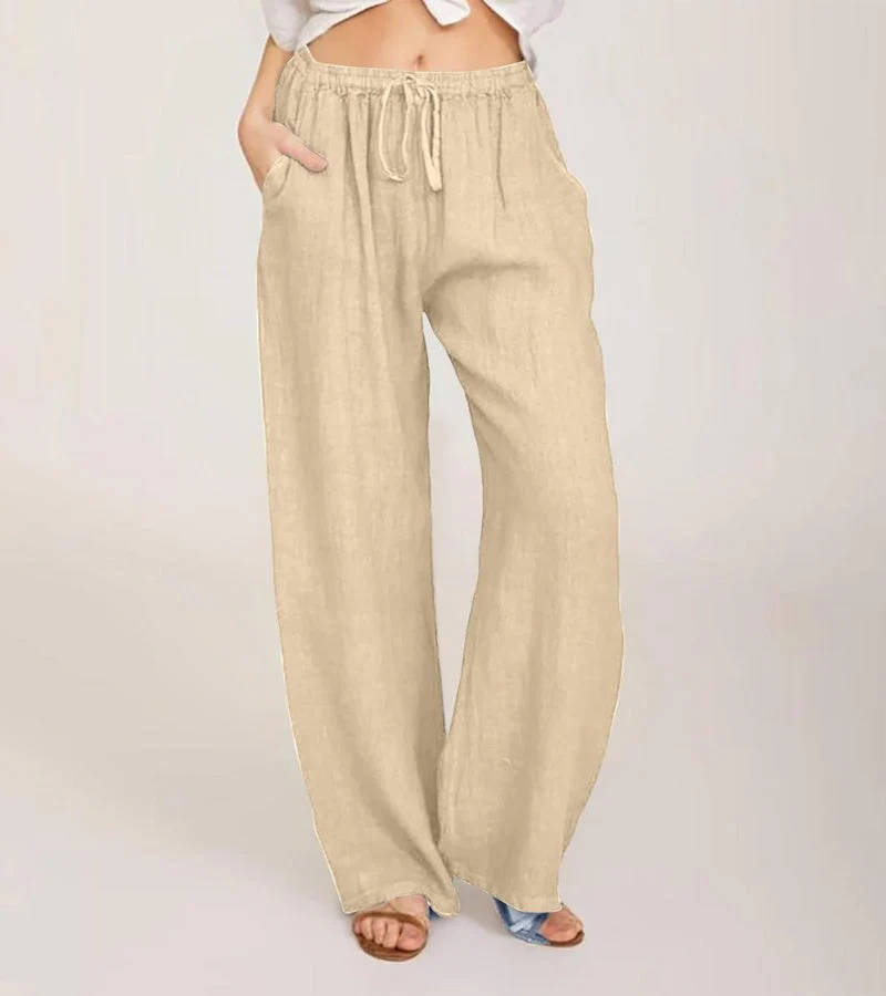 Pantalon Large Décontracté en Coton Femme – Pantalon d’Été Léger Taille Haute - Image 8