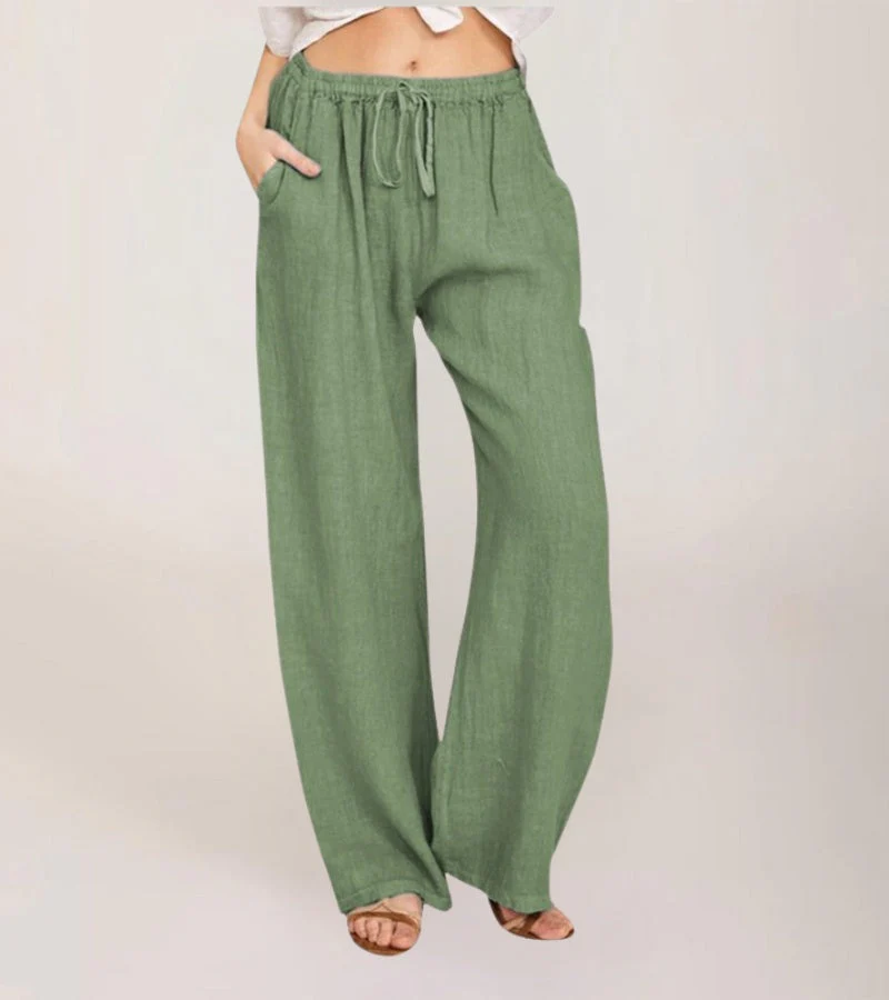 Pantalon Large Décontracté en Coton Femme – Pantalon d’Été Léger Taille Haute - Image 9