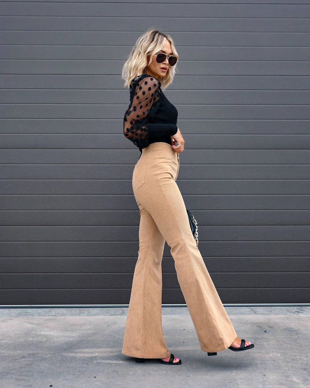 Pantalon Large Femme en Velours – Taille Haute Élégante - Image 9