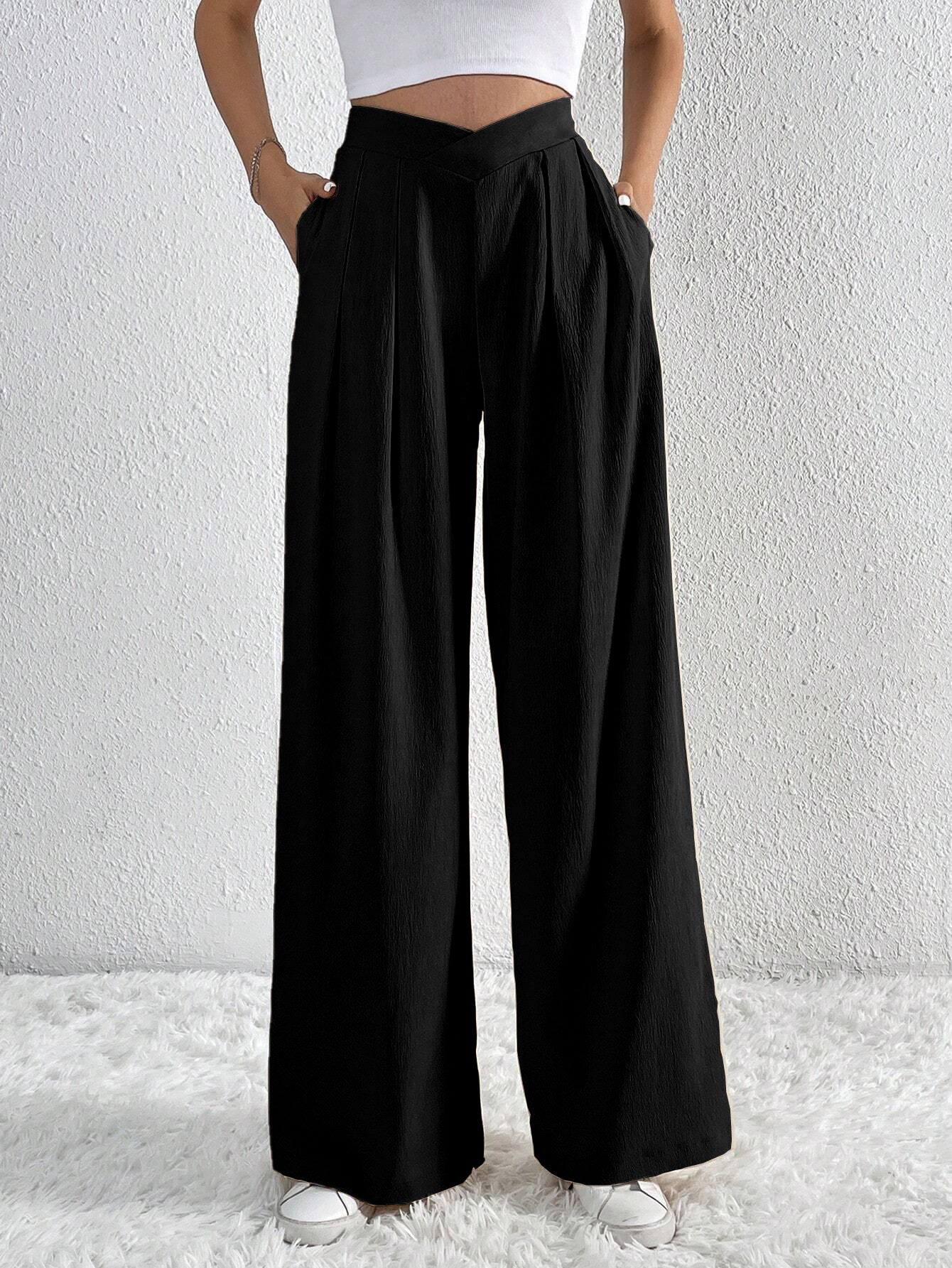 Pantalon Large Plissé Taille Haute Femme – Style Décontracté d’Été - Image 4