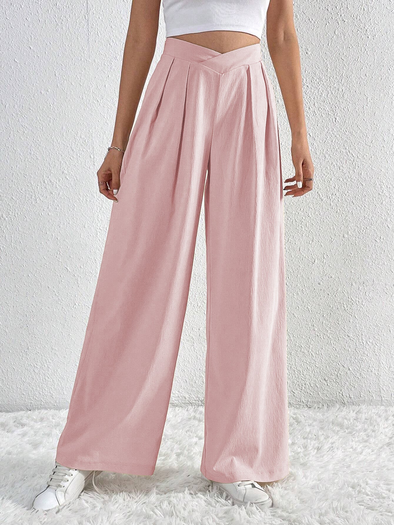 Pantalon Large Plissé Taille Haute Femme – Style Décontracté d’Été - Image 6